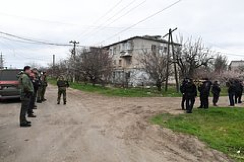 An apartment building in Melitopol was damaged by shelling