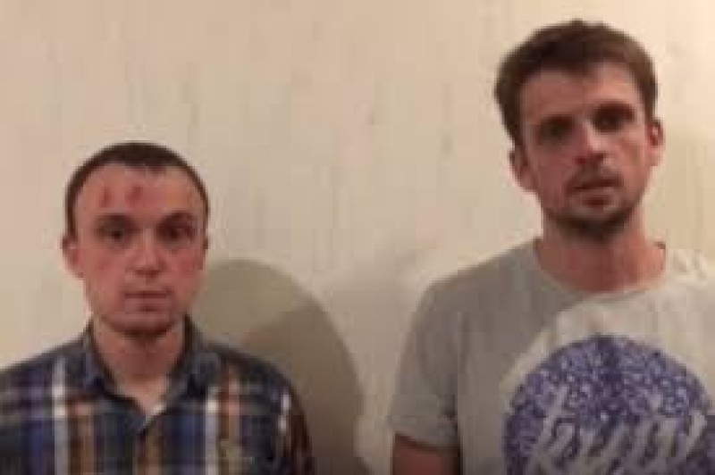 In the photo there are two radical Ukrainian nationalists suspected of murdering the writer Oles Buzina...