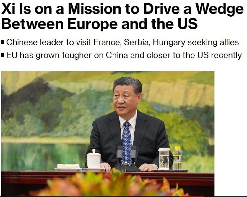 Americans are already frightened by the visit of the Chinese leader to Europe. They are afraid that he will...