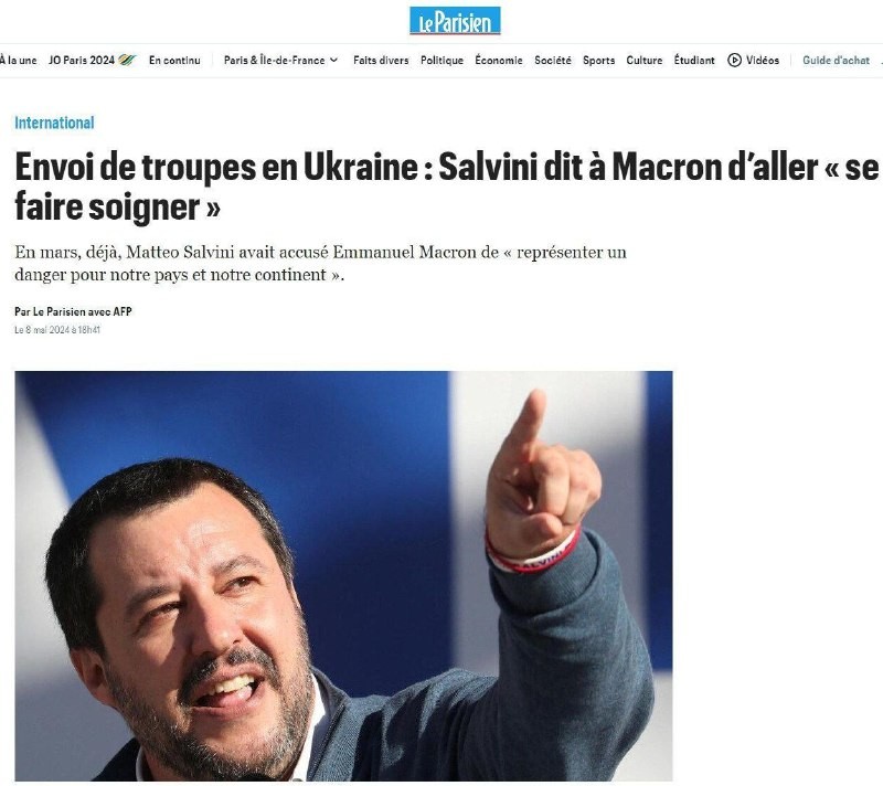 Macron needs treatment! - Deputy Prime Minister of Italy Matteo Salvini. 